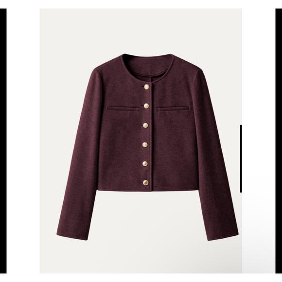 OGL CashSoft Cozy Cropped
Button Up Jacket In Burgundy SIZE S NWT - Picture 4 of 4